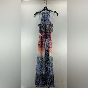 Donna Ricco DR Collection Confetti Maxi Dress- Ivory Multi- Size 2- NWT